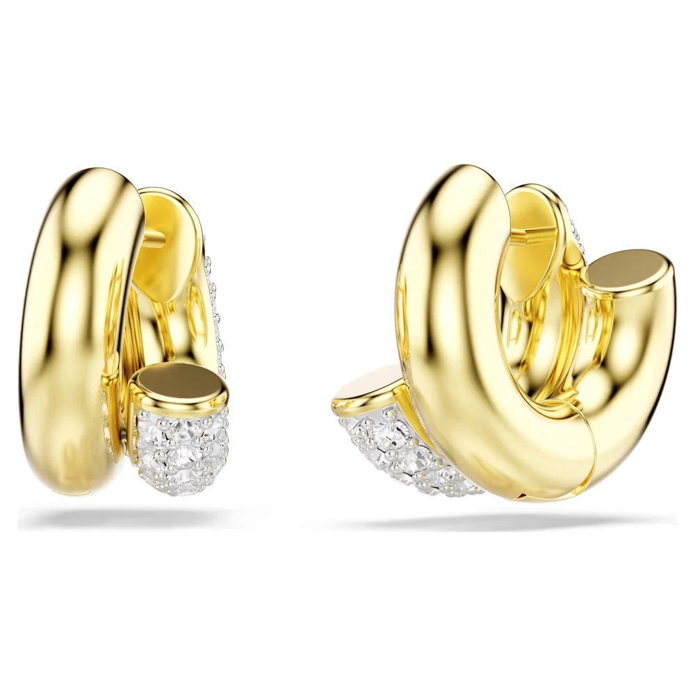 SWAROVSKI Σκουλαρίκια Κρίκοι Dextera, Στρογγυλή Κοπή, Λευκά, Επιμετάλλωση σε Χρυσό Τόνο 5740735