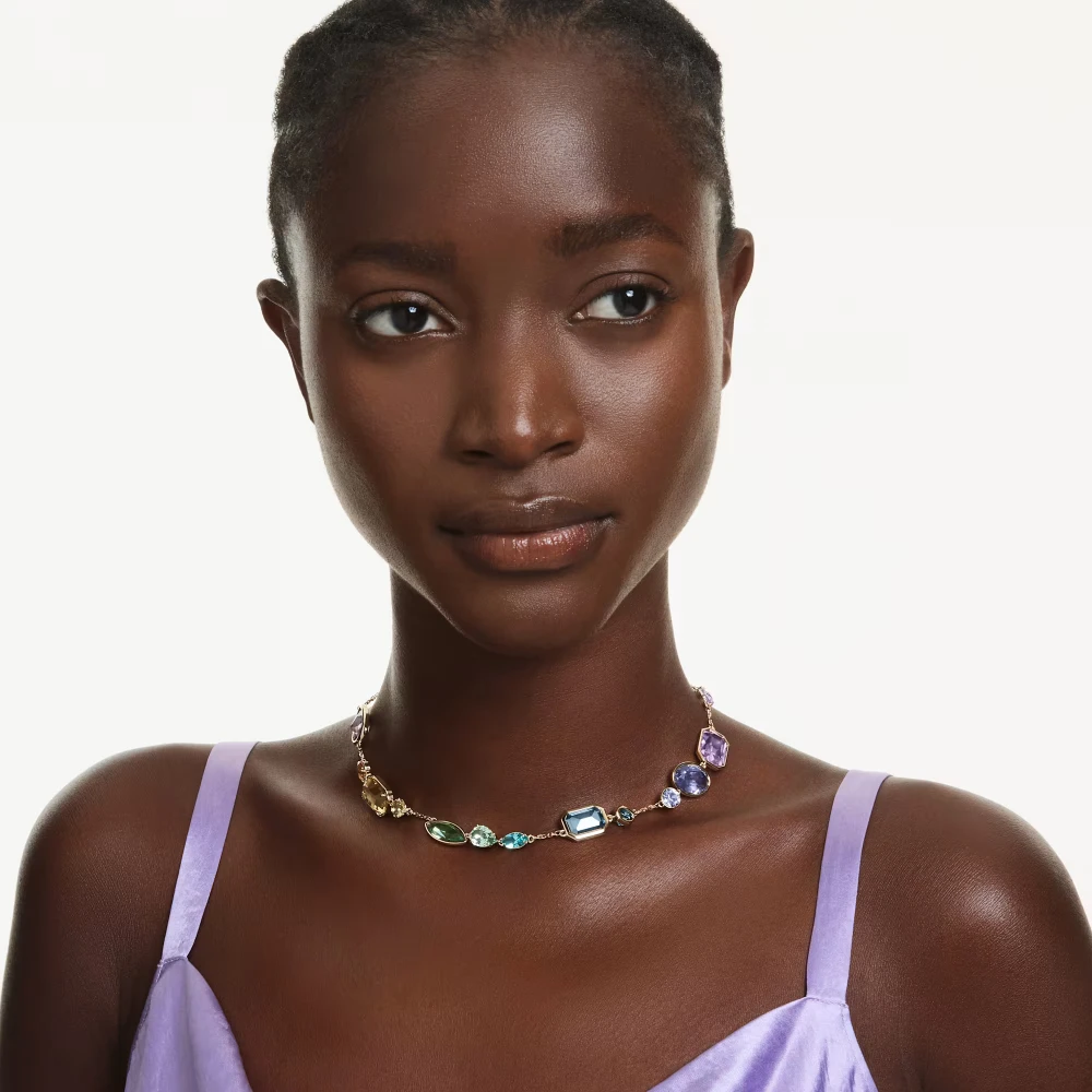 SWAROVSKI Gema Κολιέ, Μείξη κοπών, Πολύχρωμο, Επιμετάλλωση σε Χρυσό Τόνο 5741584