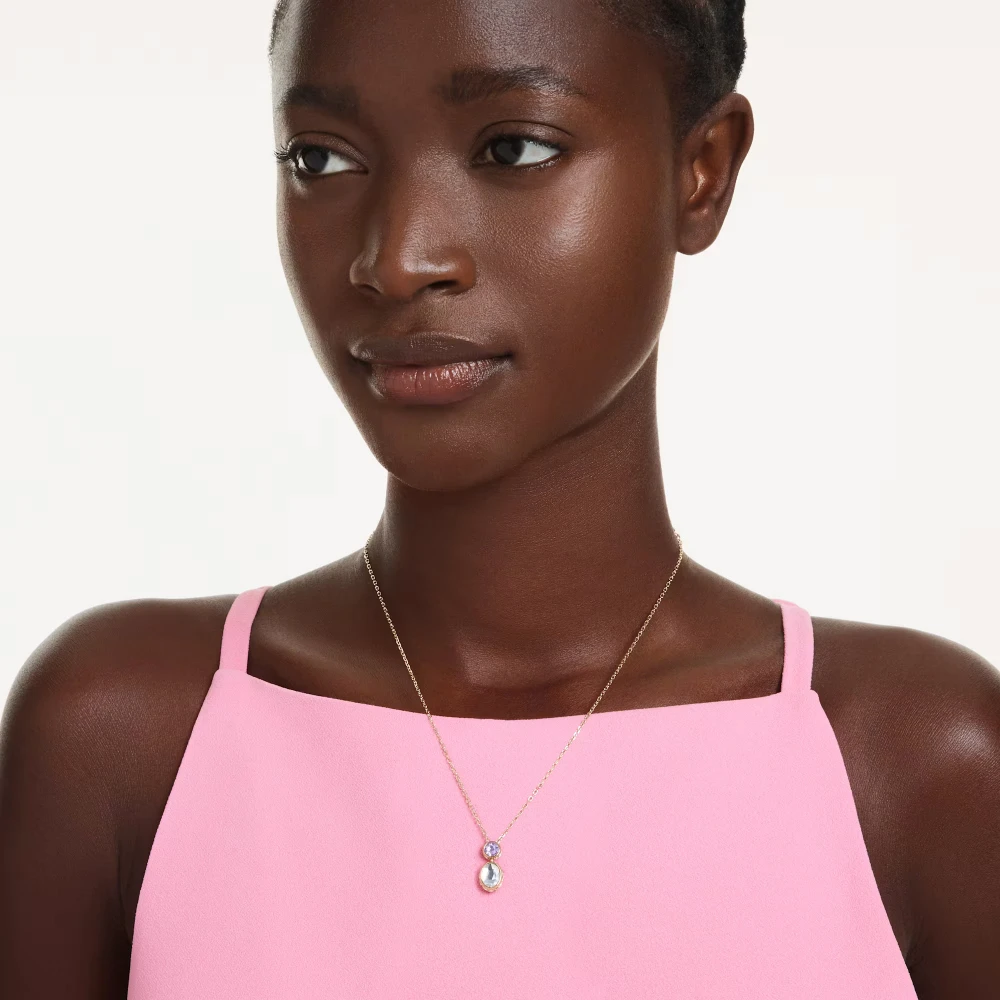 SWAROVSKI Μενταγιόν Chroma, Μίξη κοπών, Πολύχρωμο, Επιμετάλλωση σε Χρυσό Τόνο 5741586