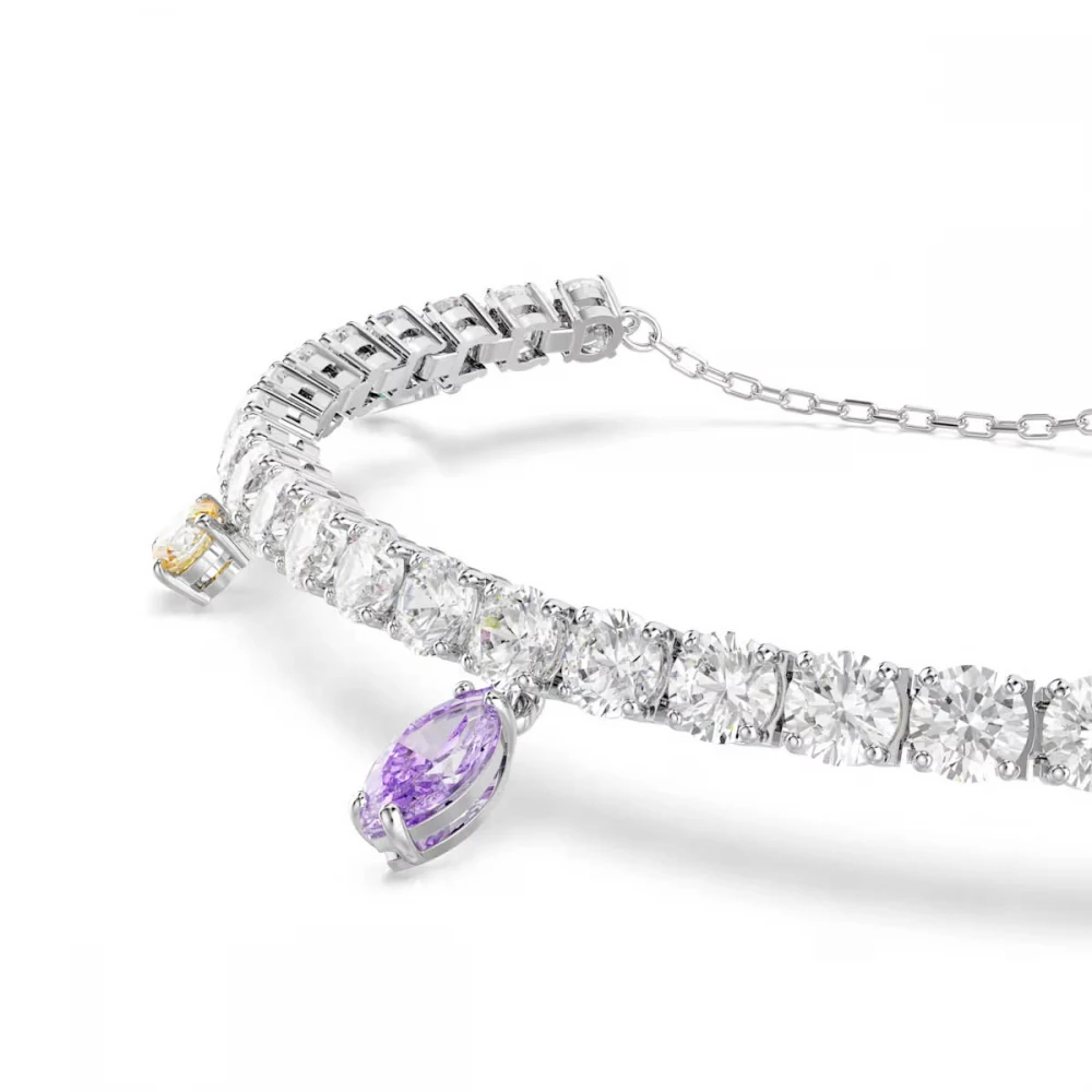 SWAROVSKI Βραχιόλι Tennis Ariana Grande, Μίξη κοπών, Πολύχρωμο, Επιμετάλλωση ροδίου 5742463