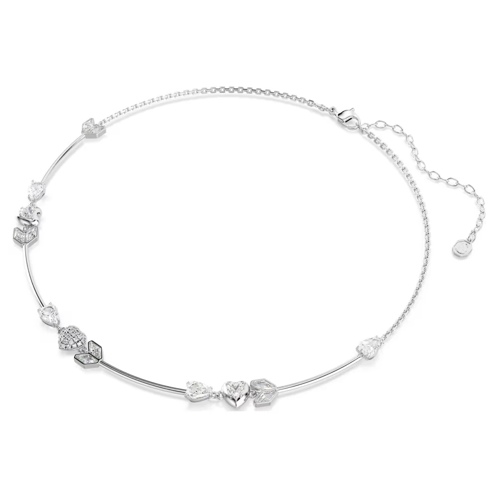 SWAROVSKI Κολιέ Idyllia "Καρδιά με Βέλος", Λευκό, Επιμετάλλωση ροδίου 5743411