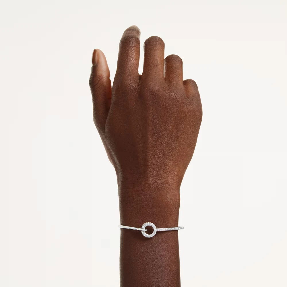 SWAROVSKI Dextera Άκαμπτο βραχιόλι, λευκό, Στρογγυλή Κοπή, Επιμετάλλωση Ροδίου 5743569