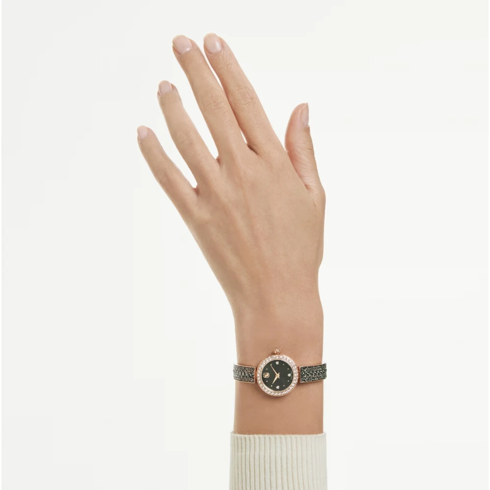 SWAROVSKI Matrix Pearl Bangle Eλβετικής κατασκευής, Κρυστάλλινο μπρασελέ, Μαύρο, Φινίρισμα σε χρυσό σαμπανί τόνο 5743697