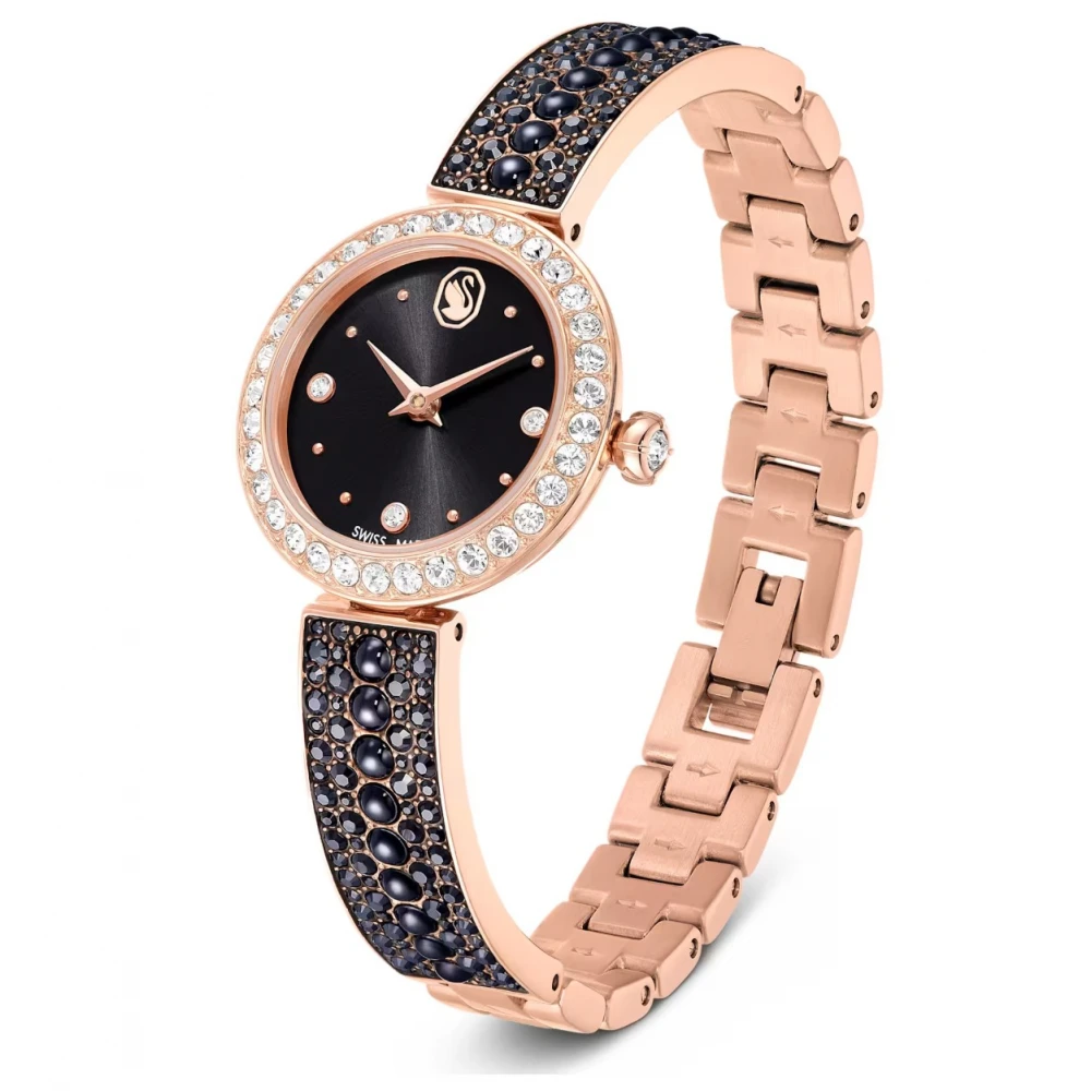 SWAROVSKI Matrix Pearl Bangle Eλβετικής κατασκευής, Κρυστάλλινο μπρασελέ, Μαύρο, Φινίρισμα σε χρυσό σαμπανί τόνο 5743697