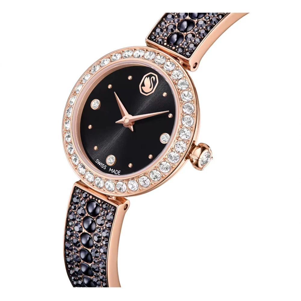 SWAROVSKI Matrix Pearl Bangle Eλβετικής κατασκευής, Κρυστάλλινο μπρασελέ, Μαύρο, Φινίρισμα σε χρυσό σαμπανί τόνο 5743697