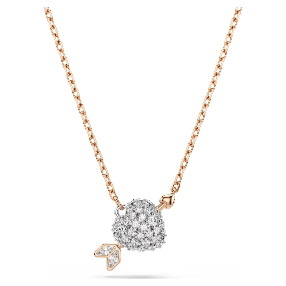 SWAROVSKI Idylia Set Μικτές Κοπές, Καρδιά και Βέλος, Λευκό, Επιμετάλλωση σε Ροζ-Χρυσό Τόνο 5745580
