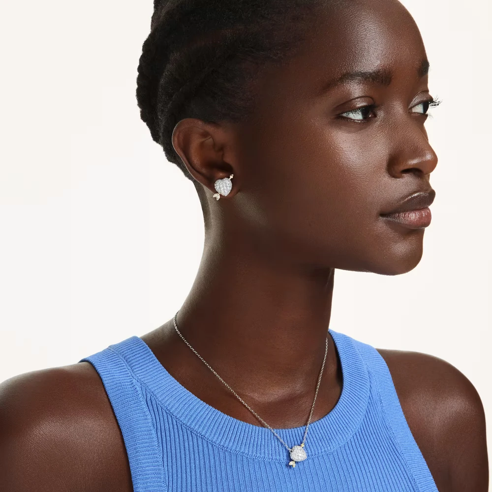 SWAROVSKI Idylia Set Μικτές Κοπές, Καρδιά και Βέλος, Λευκό, Επιμετάλλωση σε Ροζ-Χρυσό Τόνο 5745580