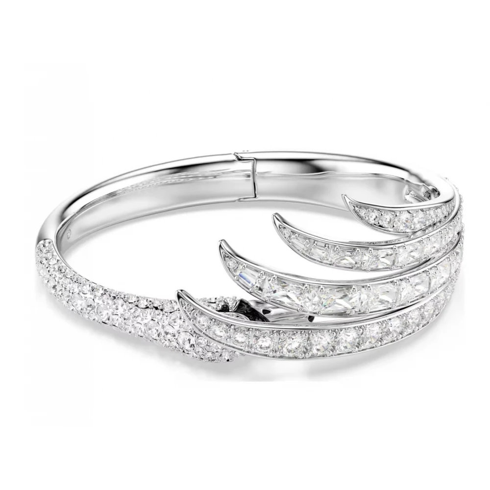 SWAROVSKI Vienna Άκαμπτο Βραχιόλι, Κύκνος, Λευκό, Μίξη Κοπών, Επιμετάλλωση Ροδίου 5749066