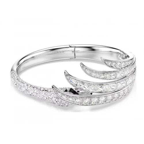 SWAROVSKI Vienna Άκαμπτο Βραχιόλι, Κύκνος, Λευκό, Μίξη Κοπών, Επιμετάλλωση Ροδίου 5749066