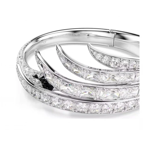 SWAROVSKI Vienna Άκαμπτο Βραχιόλι, Κύκνος, Λευκό, Μίξη Κοπών, Επιμετάλλωση Ροδίου 5749066