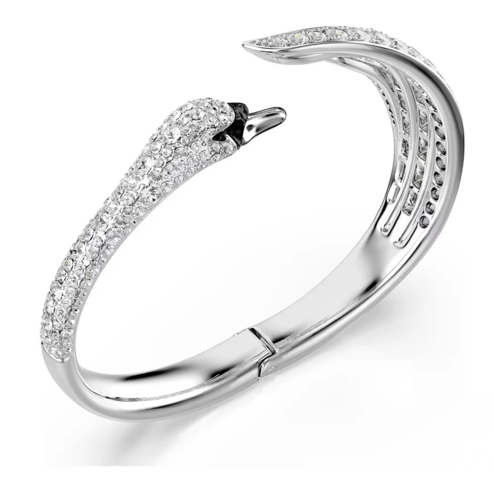 SWAROVSKI Vienna Άκαμπτο Βραχιόλι, Κύκνος, Λευκό, Μίξη Κοπών, Επιμετάλλωση Ροδίου 5749066