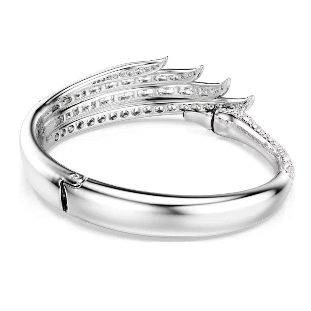 SWAROVSKI Vienna Άκαμπτο Βραχιόλι, Κύκνος, Λευκό, Μίξη Κοπών, Επιμετάλλωση Ροδίου 5749066