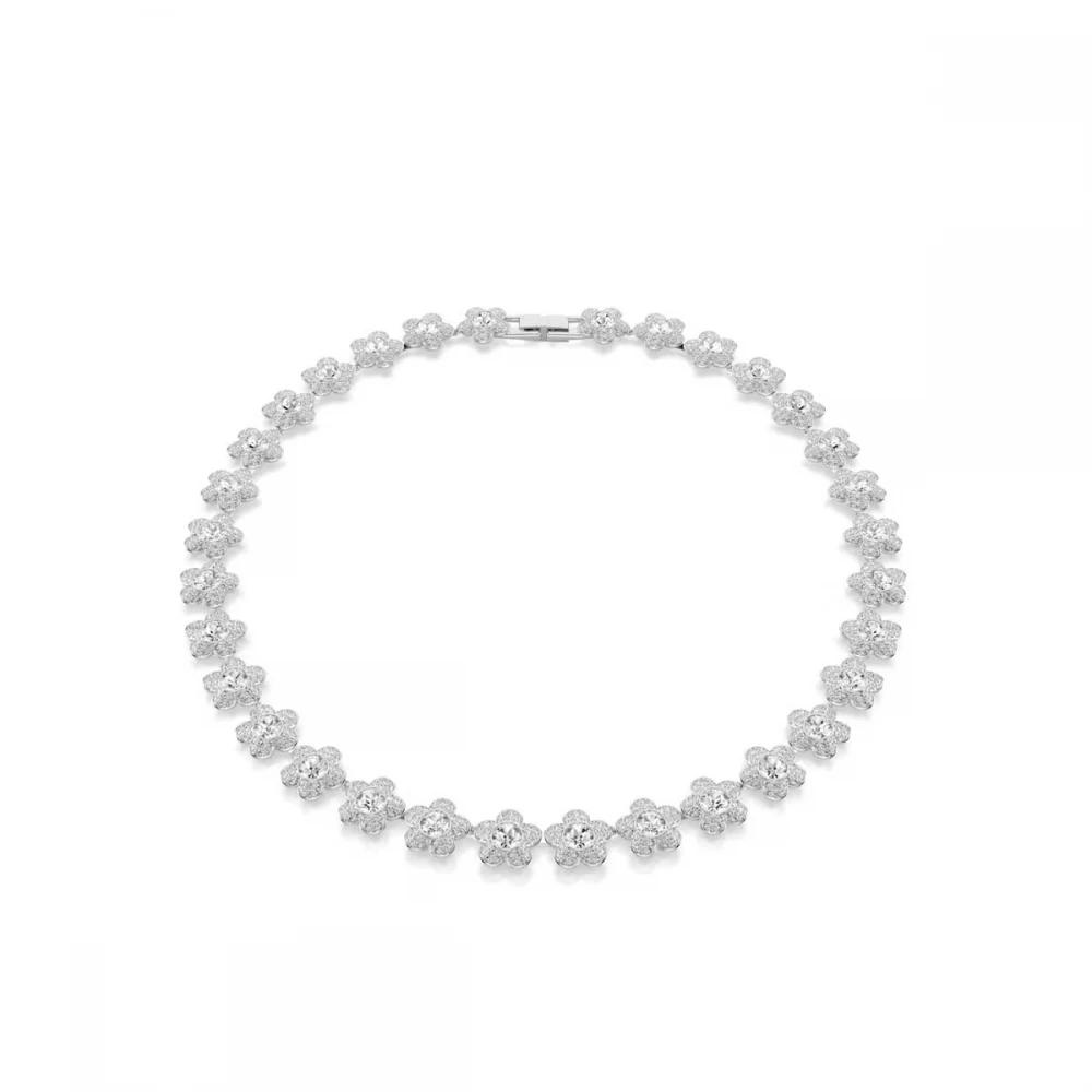 SWAROVSKI Κολιέ Ariana Grande, Στρογγυλή κοπή, Λευκό, Λουλούδι, Επιροδιωμένο 5749179