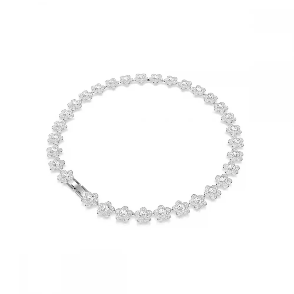 SWAROVSKI Κολιέ Ariana Grande, Στρογγυλή κοπή, Λευκό, Λουλούδι, Επιροδιωμένο 5749179