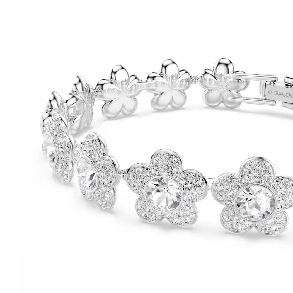 SWAROVSKI Angelic Βραχιόλι, Ariana Grande, Στρογγυλή Κοπή, Λουλούδι, Λευκό, Επιροδιωμένο 5749182