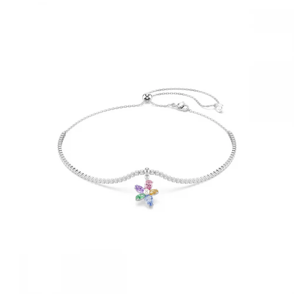 SWAROVSKI Choker Ariana Grande Μείξη κοπών, Πολύχρωμο, Λουλούδι, Επιμετάλλωση ροδίου 5749189