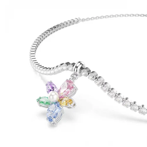 SWAROVSKI Choker Ariana Grande Μείξη κοπών, Πολύχρωμο, Λουλούδι, Επιμετάλλωση ροδίου 5749189