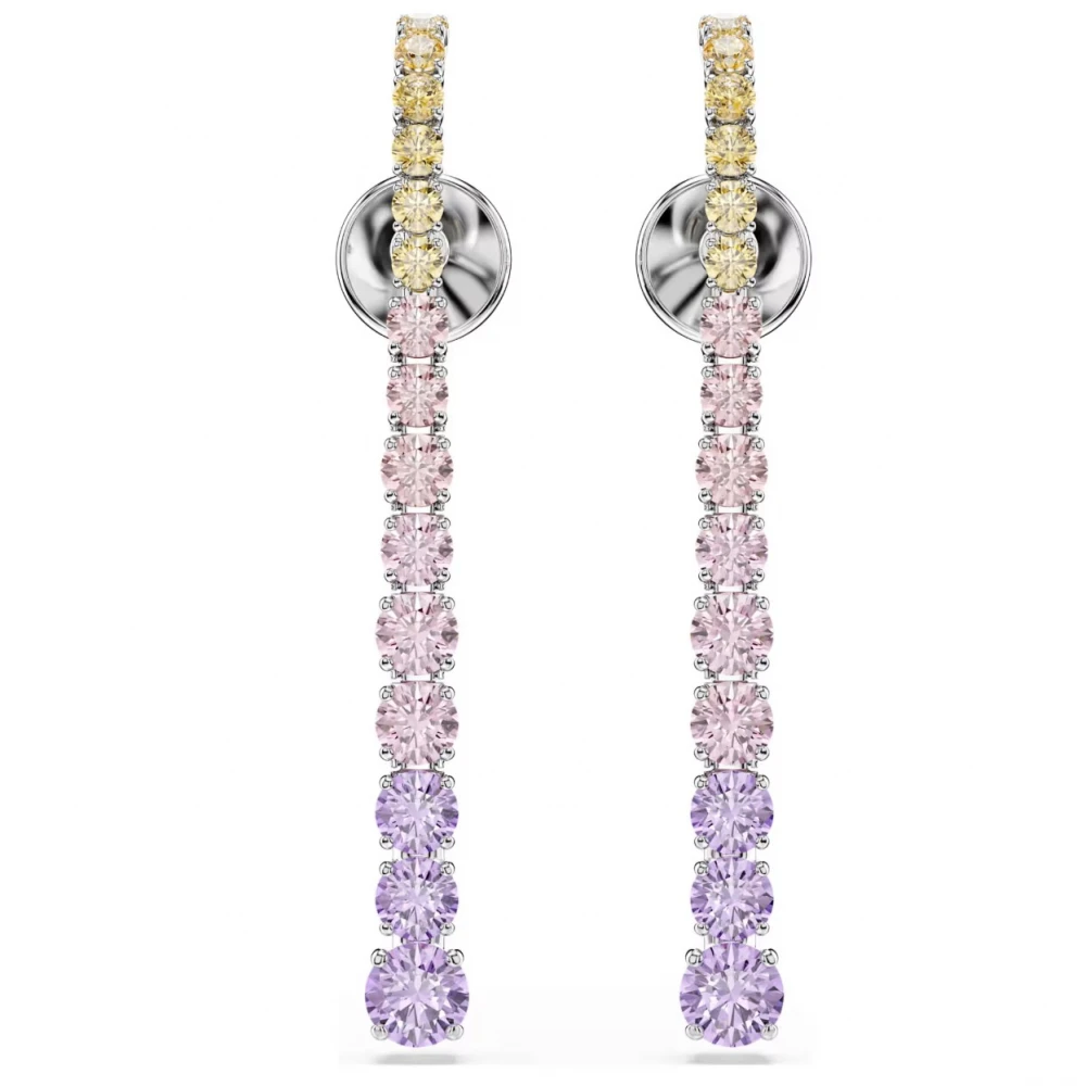 SWAROVSKI Σκουλαρίκια-σταγόνα Matrix Στρογγυλή Κοπή, Πολύχρωμα, Επιμετάλλωση ροδίου 5751195