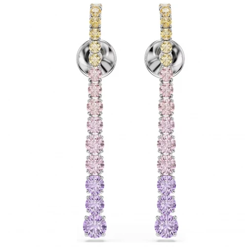 SWAROVSKI Σκουλαρίκια-σταγόνα Matrix Στρογγυλή Κοπή, Πολύχρωμα, Επιμετάλλωση ροδίου 5751195