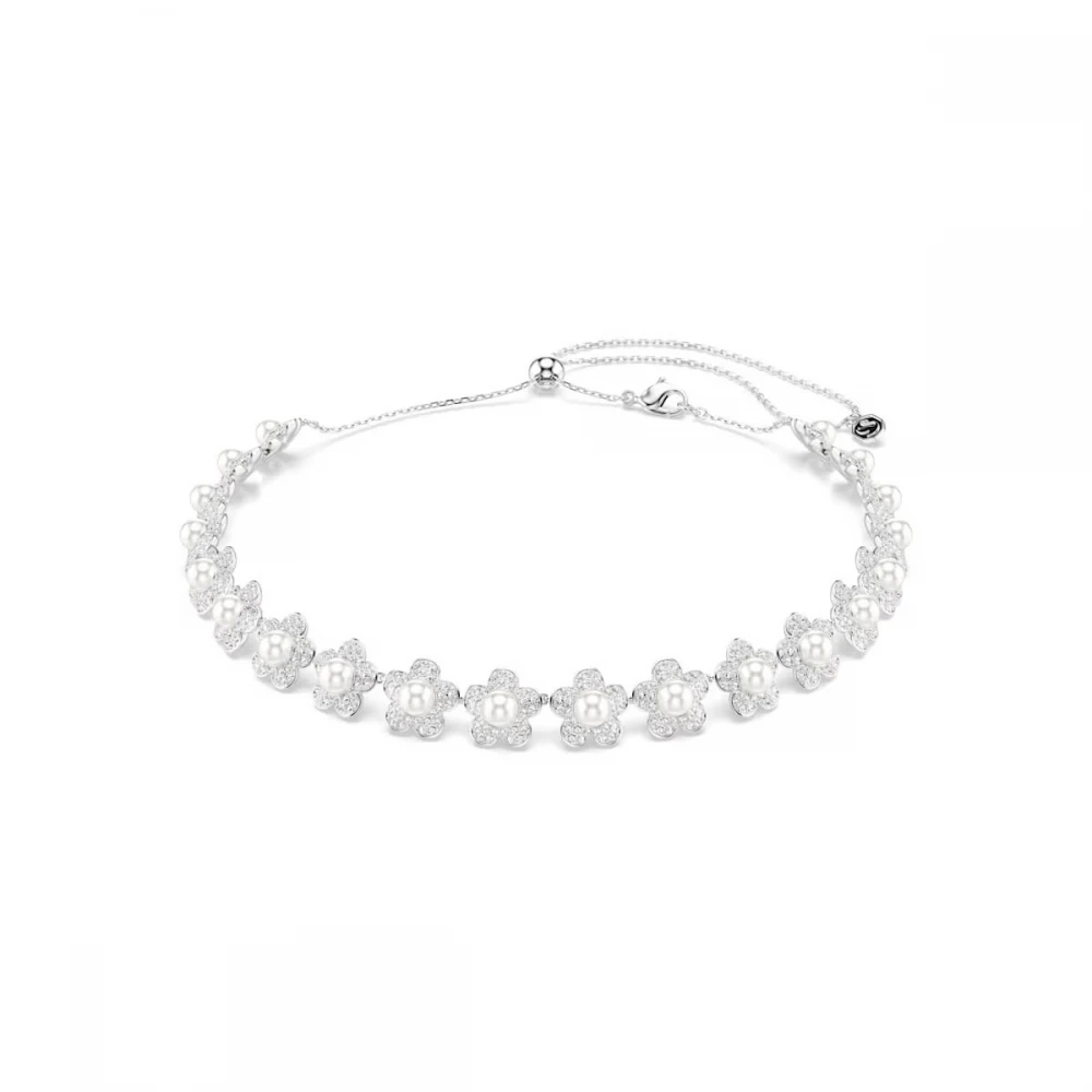 SWAROVSKI Τσόκερ Angelic Ariana Grande, Στρογγυλή κοπή, Λευκό, Λουλούδι, Επιροδιωμένο 5751250