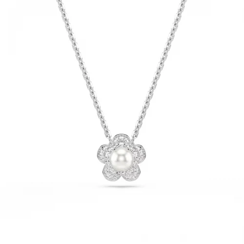 SWAROVSKI Μενταγιόν με Αλυσίδα Ariana Grande, Στρογγυλή κοπή, Λευκό, Λουλούδι, Επιμετάλλωση Ροδίου 5755817