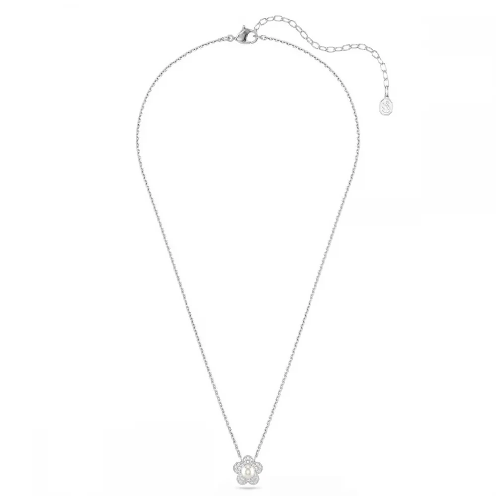 SWAROVSKI Μενταγιόν με Αλυσίδα Ariana Grande, Στρογγυλή κοπή, Λευκό, Λουλούδι, Επιμετάλλωση Ροδίου 5755817
