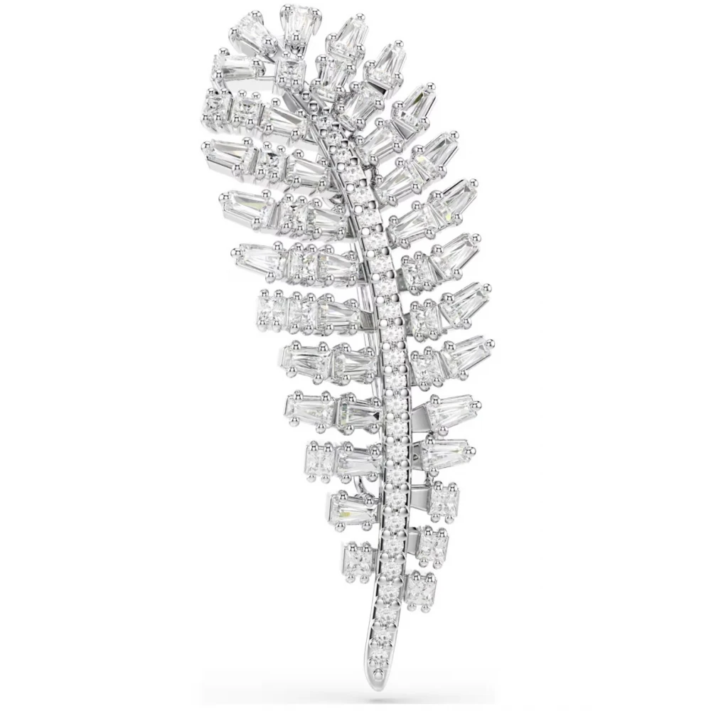 SWAROVSKI Καρφίτσα Vienna, Μείξη κοπών, Φτερό, Λευκή, Επιμετάλλωση ροδίου 5760564