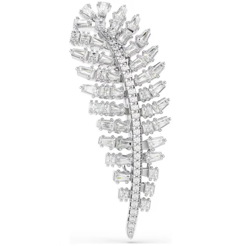SWAROVSKI Καρφίτσα Vienna, Μείξη κοπών, Φτερό, Λευκή, Επιμετάλλωση ροδίου 5760564