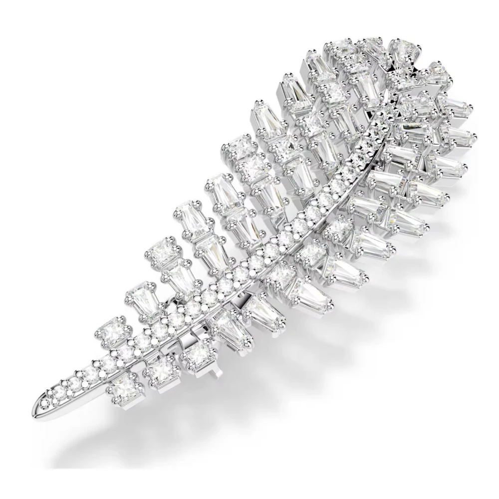 SWAROVSKI Καρφίτσα Vienna, Μείξη κοπών, Φτερό, Λευκή, Επιμετάλλωση ροδίου 5760564