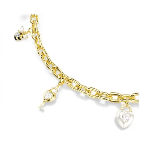 SWAROVSKI Γούρι τσάντας Λευκό, Φινίρισμα σε Χρυσό τόνο 5763021