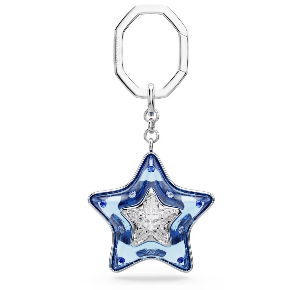 SWAROVSKI Γούρι τσάντας Μίξη Κοπών, Αστέρι Μπλέ, Επιμετάλλωση Ροδίου 5763030