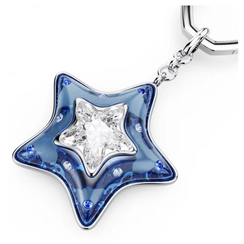 SWAROVSKI Γούρι τσάντας Μίξη Κοπών, Αστέρι Μπλέ, Επιμετάλλωση Ροδίου 5763030