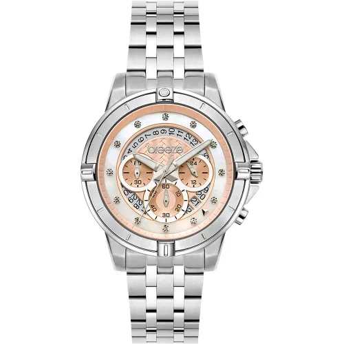 BREEZE Divinia Crystals Silver Stainless Steel Chronograph 612311.4