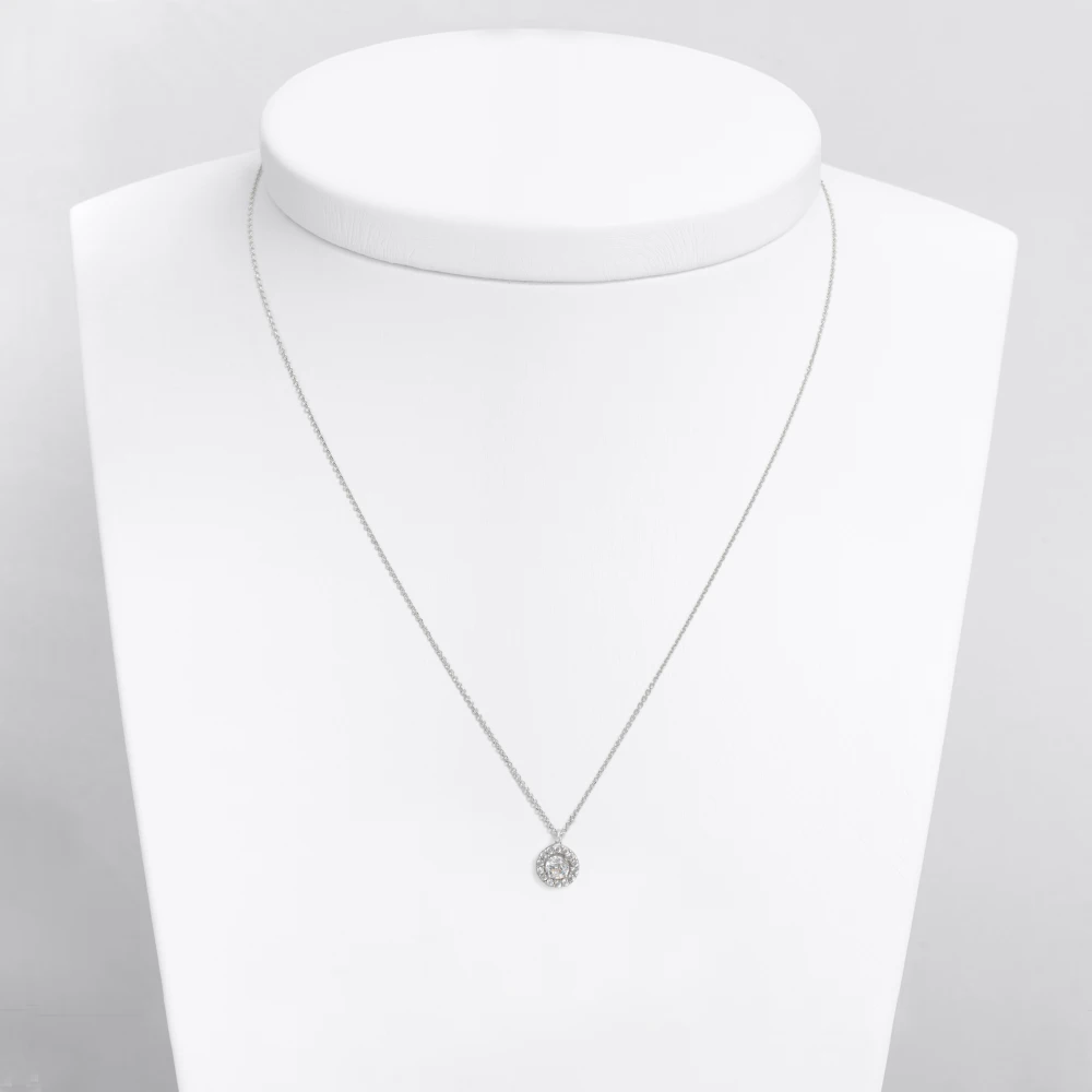 18K Λευκόχρυσο Κολιέ Ροζέτα με Οικολογικά Διαμάντια LG50444KL