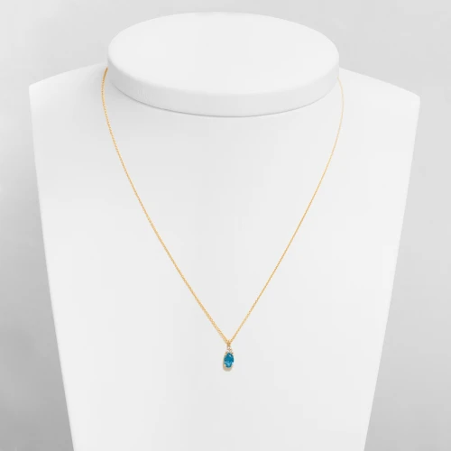 14K Χρυσό Κολιέ με Blue London και Διαμάντια 6351BL