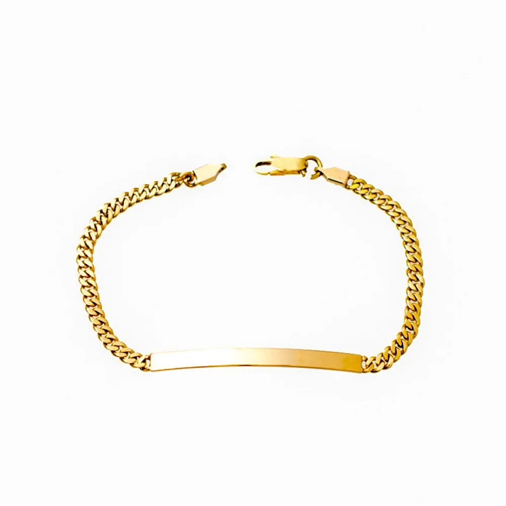 14Κ Χρυσό Βραχιόλι Ταυτότητα 7.87t5044