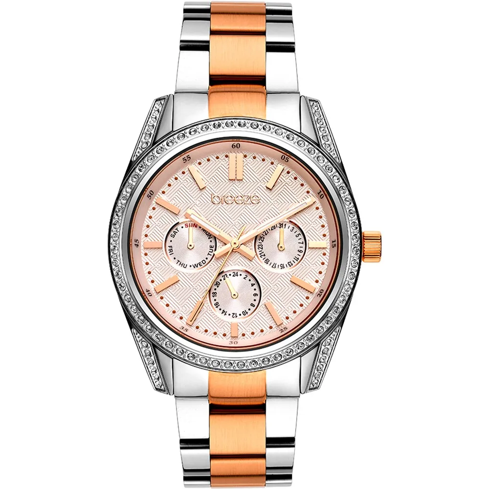 BREEZE Floris Crystals Two Tone Stainless Steel Bracelet 712201.4