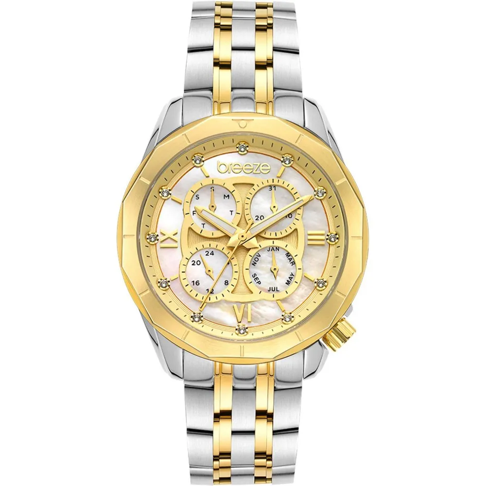 BREEZE Symmetria Swarovski Two Tone Stainless Steel Bracelet 712261.2