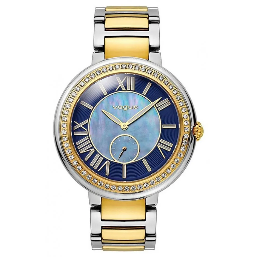 VOGUE Red Carpet Crystal Three Hands Two Tone Gold Stainless Steel Bracelet 77016.3