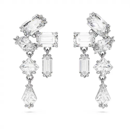 SWAROVSKI Σκουλαρίκια-σταγόνα Mesmera Μείξη κοπών, Λευκά, Επιμετάλλωση ροδίου 5665825
