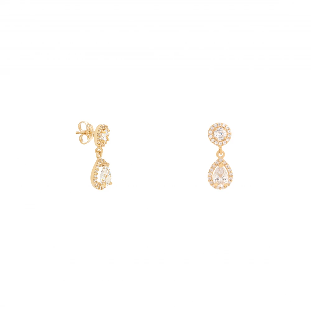 14K Χρυσά Σκουλαρίκια "Δάκρυ" με Ζιργκόν 8313K1