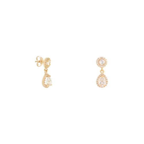 14K Χρυσά Σκουλαρίκια "Δάκρυ" με Ζιργκόν 8313K1