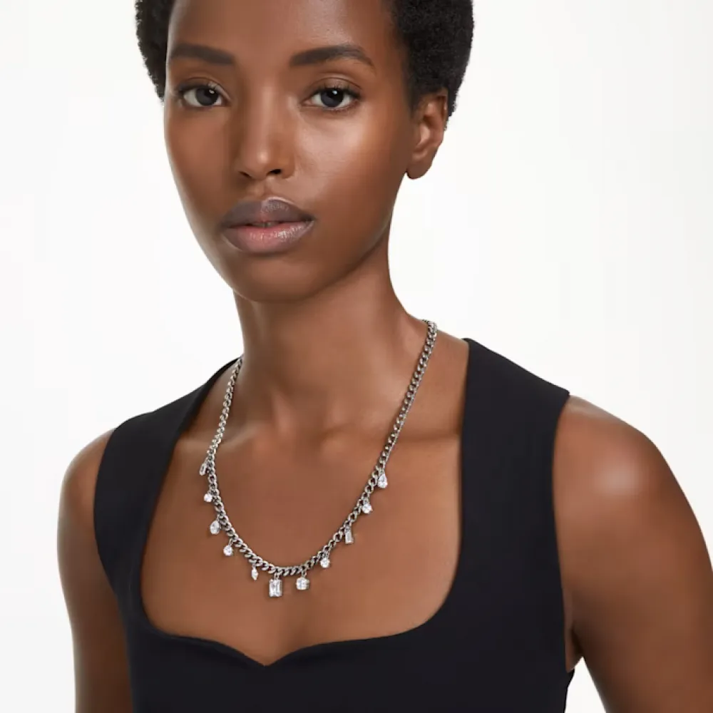 SWAROVSKI Κολιέ Dextera Μείξη κοπών, Λευκό, Επιμετάλλωση ροδίου 5671183