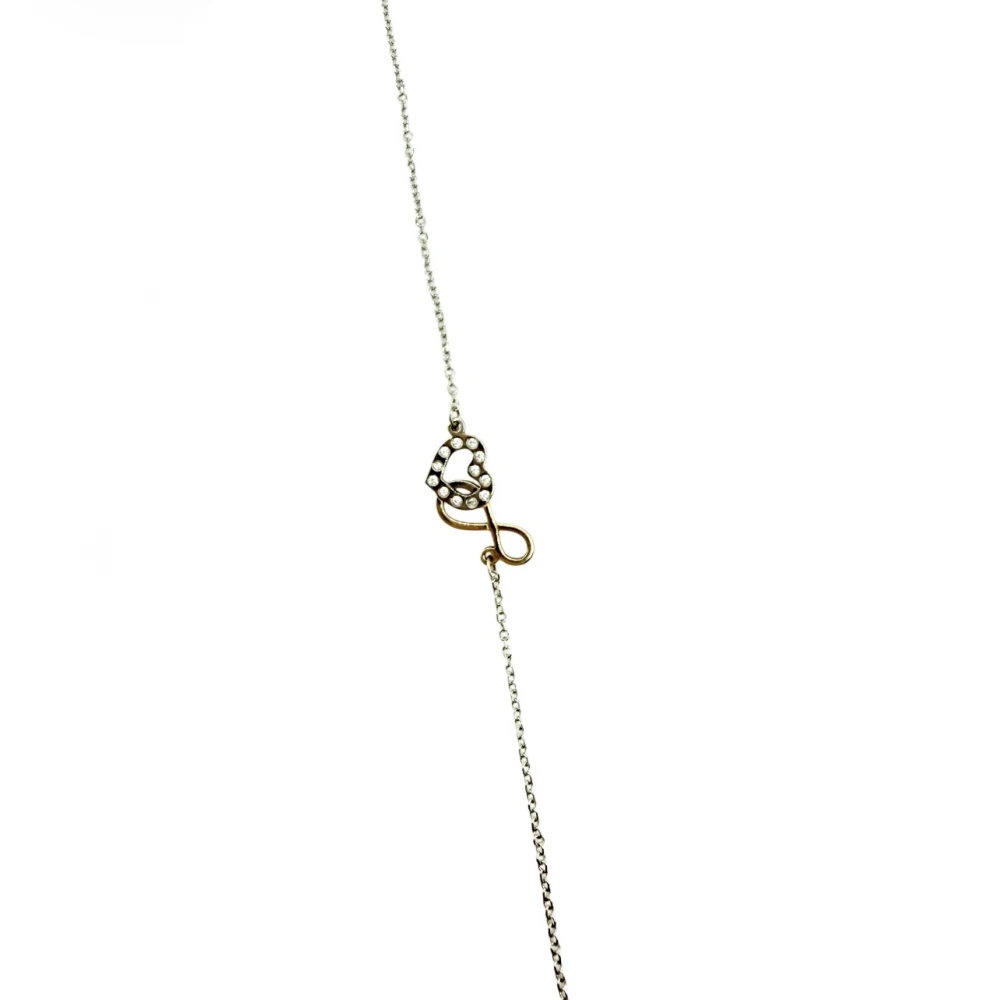 Βραχιόλι από Ασήμι 925 και Χρυσό με Ζιργκόν, "Καρδιά και Άπειρο" ABR100