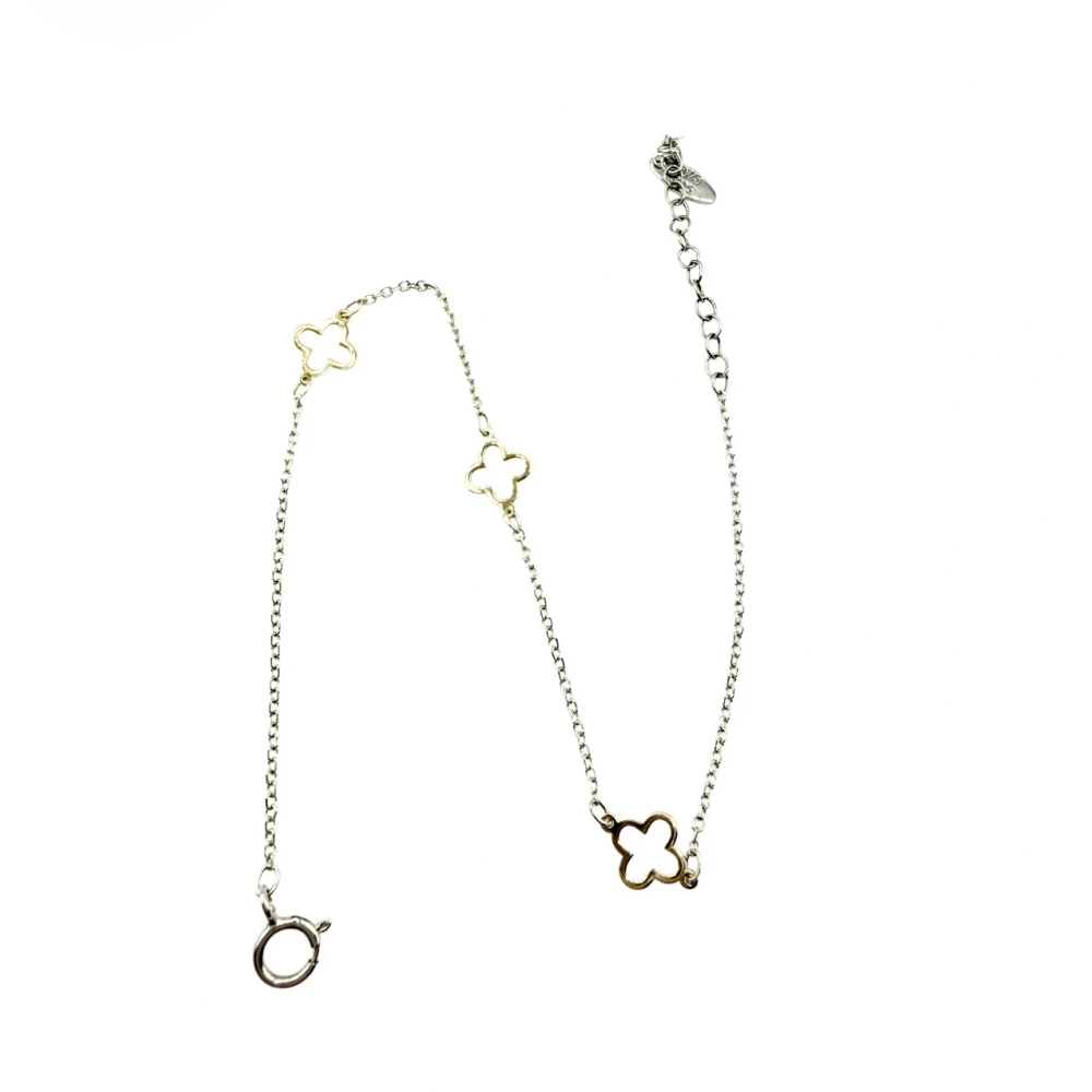 Βραχιόλι από Ασήμι 925 και 3 χρυσούς σταυρούς 9 καρατίων ABR103