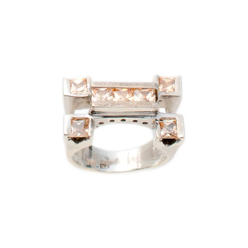 925 Ασήμι Δαχτυλίδι με Σιτρίν Ζιργκόν AD925002