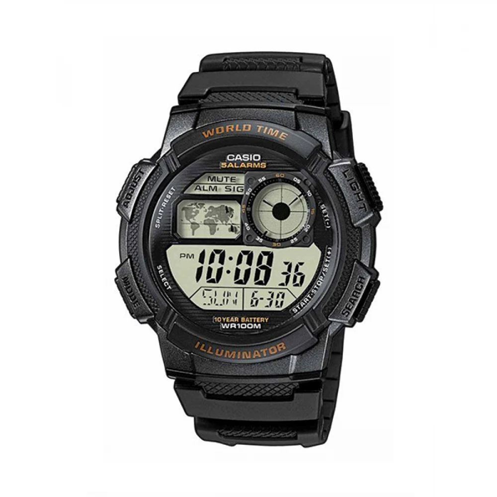 CASIO Standard με Μαύρο Λουράκι από Καουτσούκ AE-1000W-1AVEF