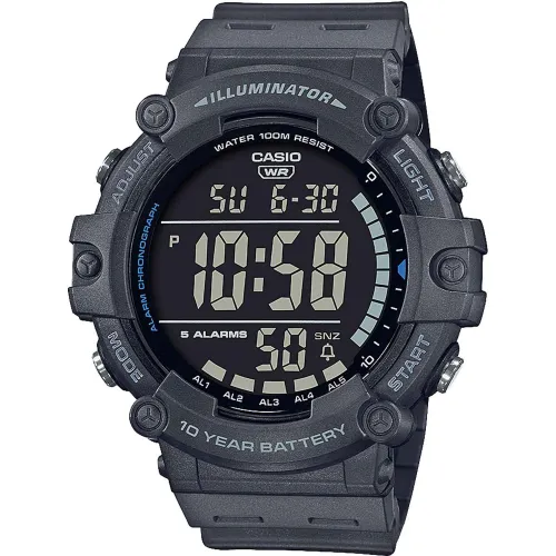 CASIO Standard Χρονογράφος με Γκρι Καουτσούκ Λουράκι AE-1500WH-8BVEF