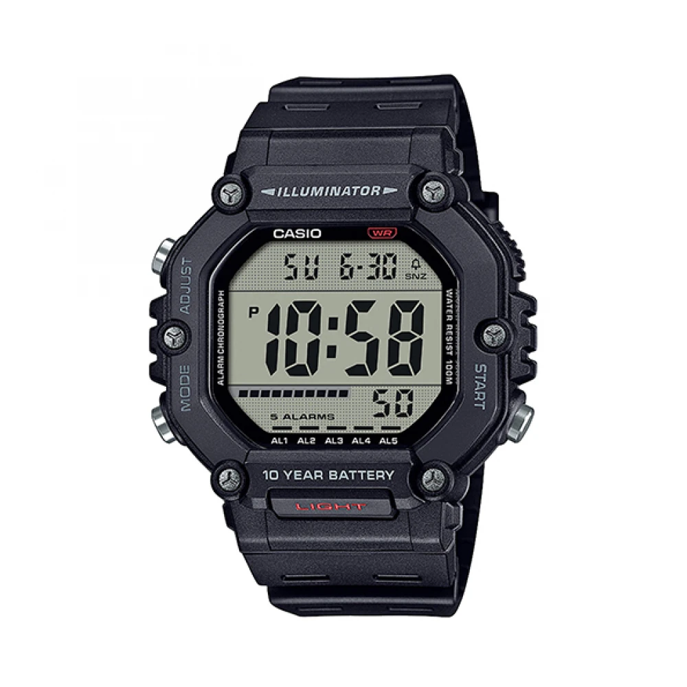 CASIO Standard με Μαύρο Λουράκι από Καουτσούκ AE-1600H-1AVEF