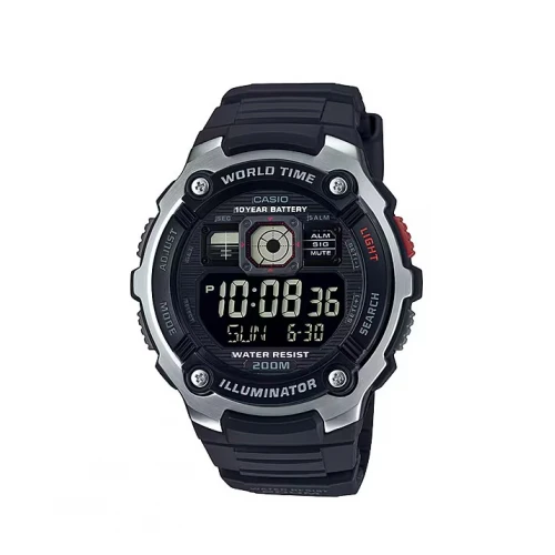CASIO Standard llluminator με Μαύρο Λουράκι από Καουτσούκ AE-2000W-1BVEF
